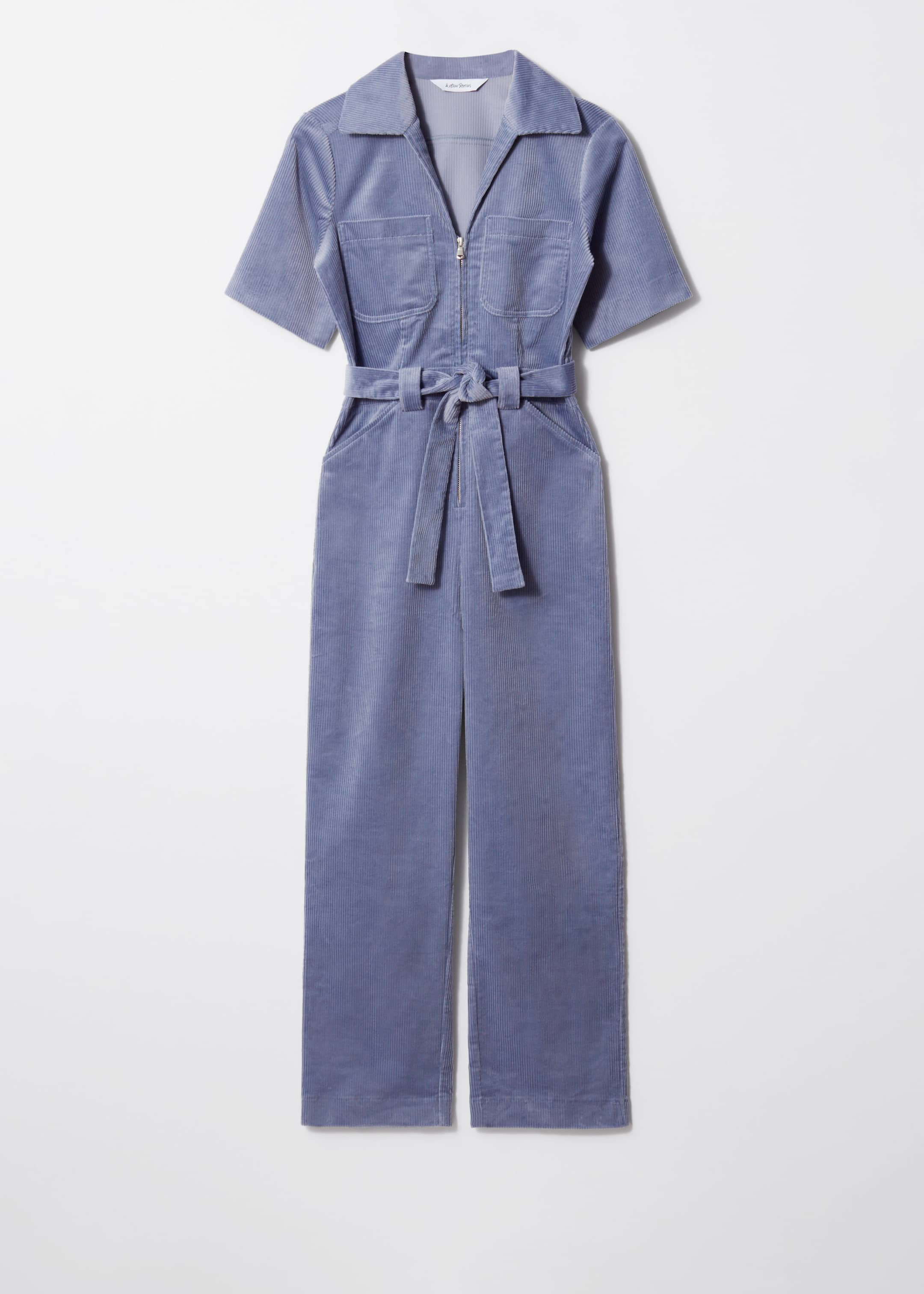 Belted Corduroy Jumpsuit - Navy - Still Life