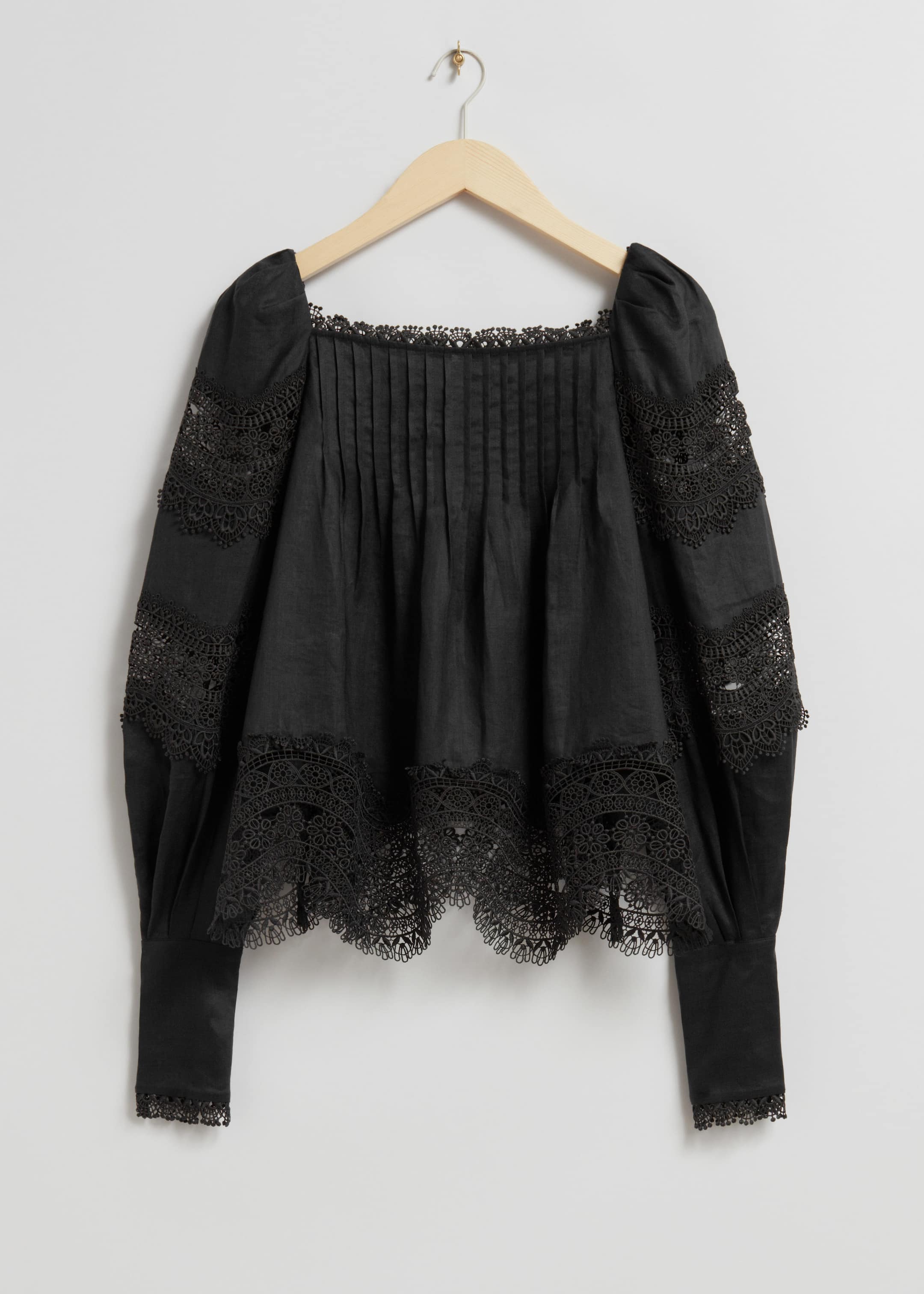 Image of Lace-Trimmed Blouse