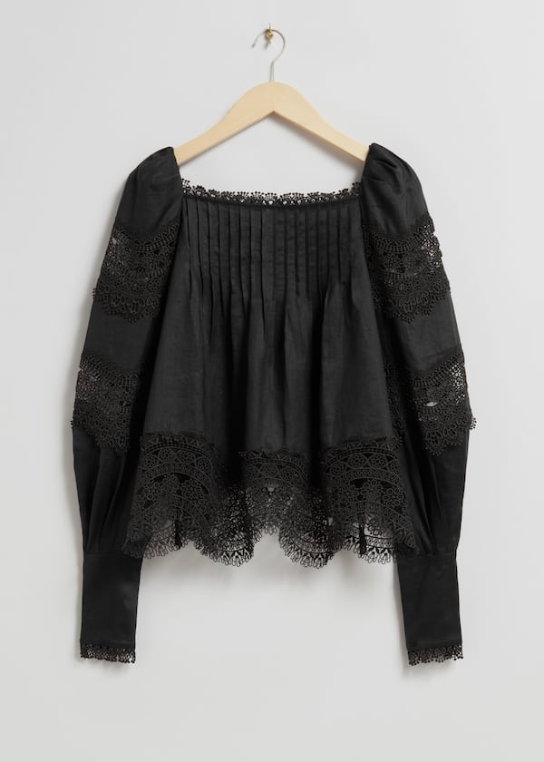 Lace-Trimmed Blouse