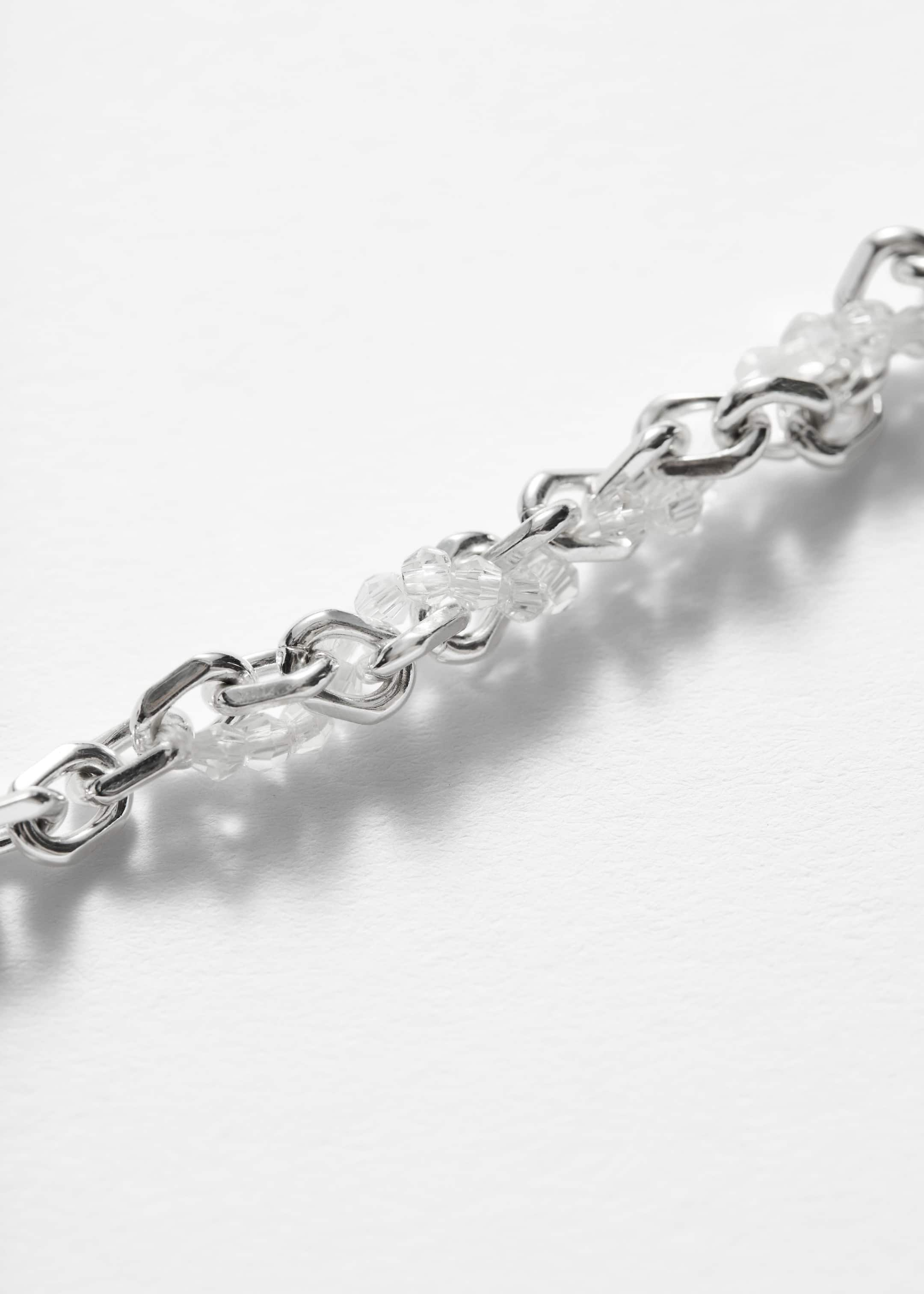 Crystal-Beaded Chain Necklace - Silver - Still Life