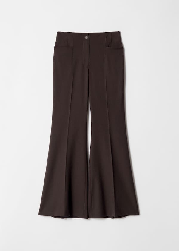 Flared Press-Crease Trousers