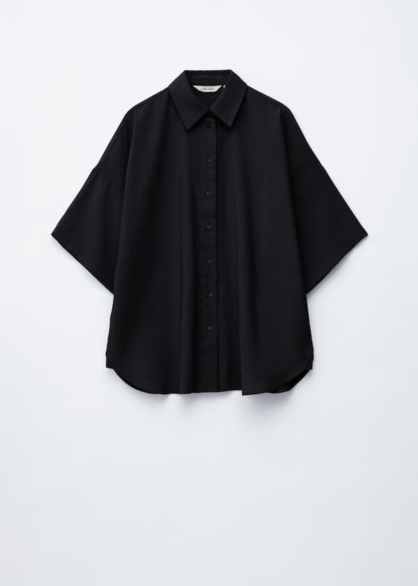 Oversized Quarter-Sleeve Shirt