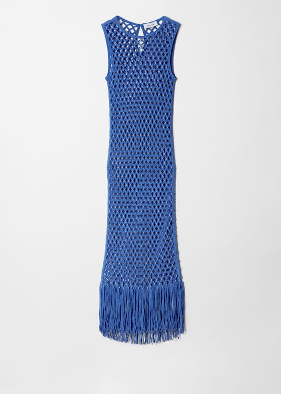 Open-Knit Midi Dress