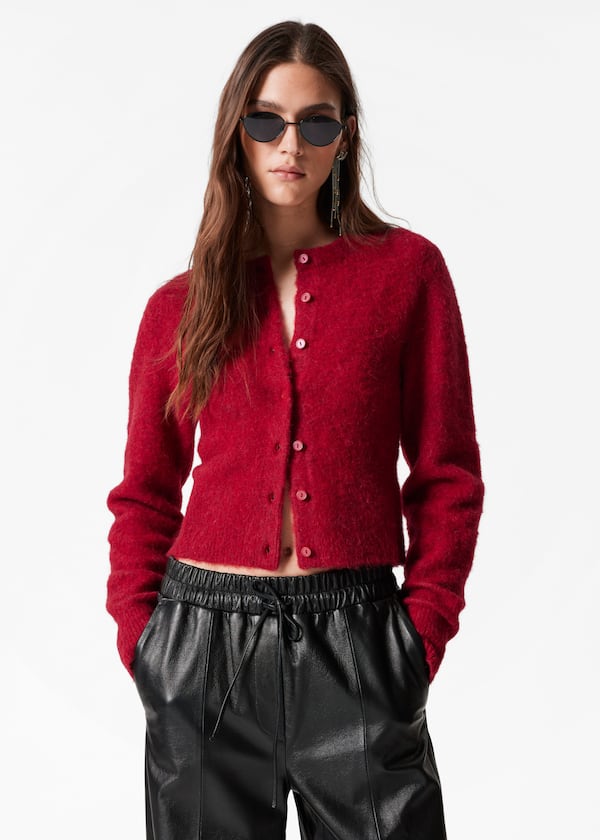 Alpaca-Blend Knit Cardigan