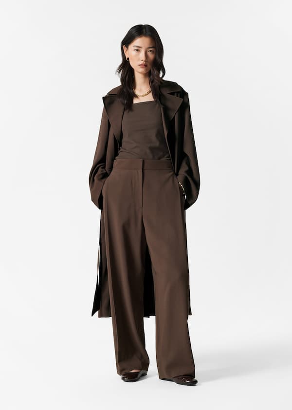 Pleated Wide-Leg Trousers
