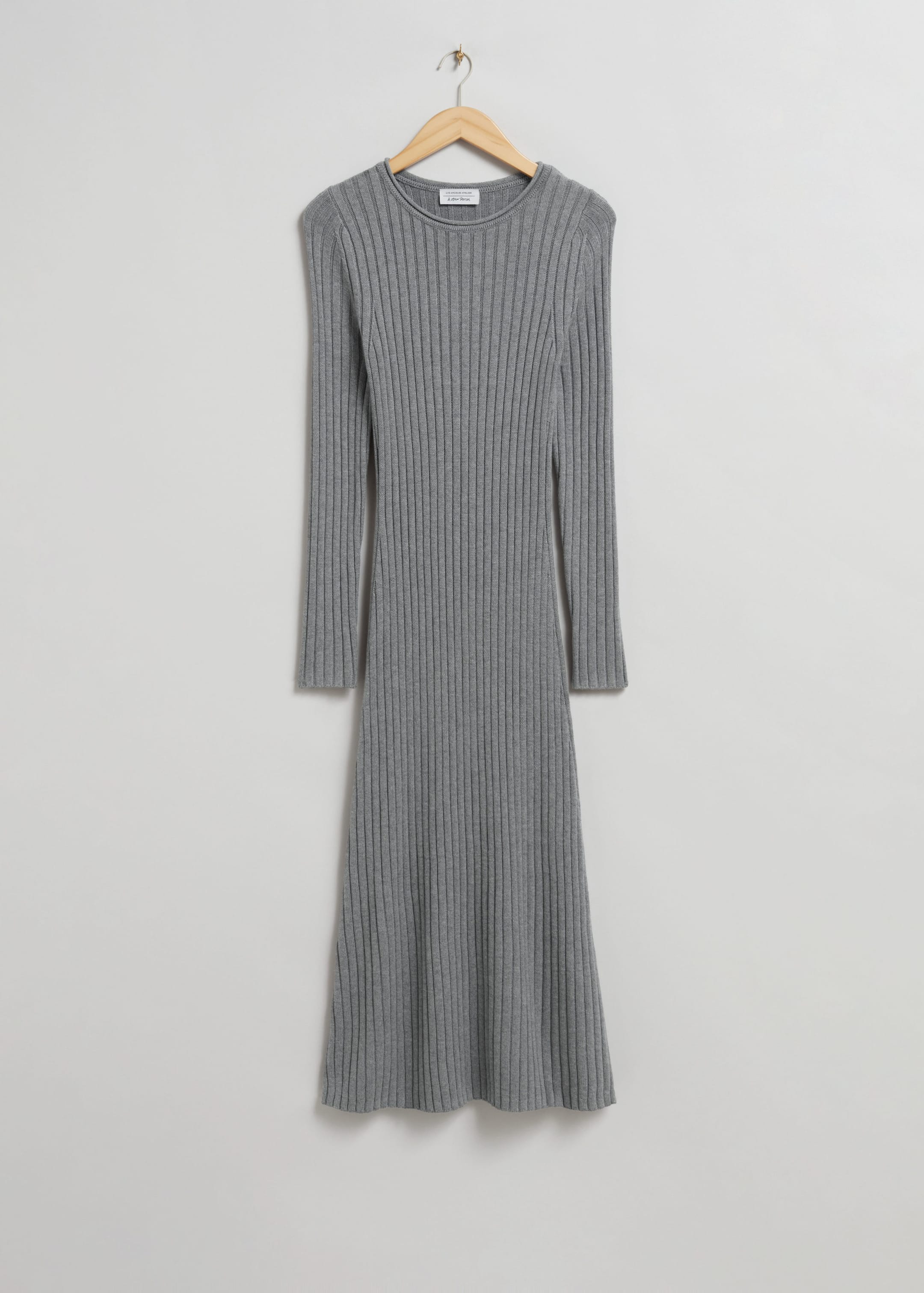 Image of Flared Rib Midi Dress