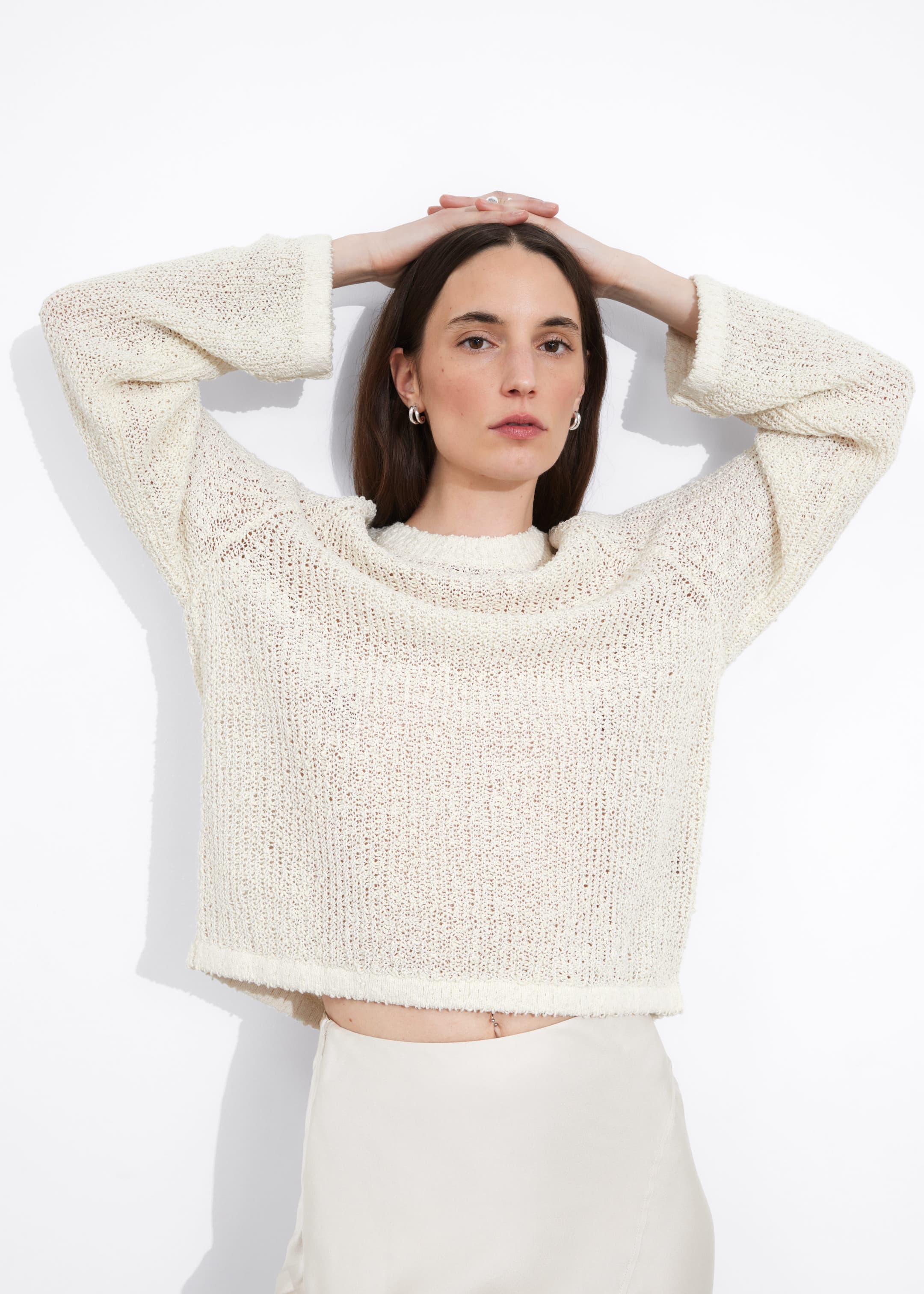 Silk-Blend Knit Top - Cream - Lookbook