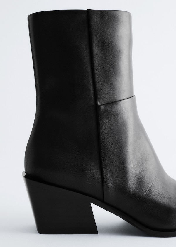 Sleek Leather Cowboy Boots