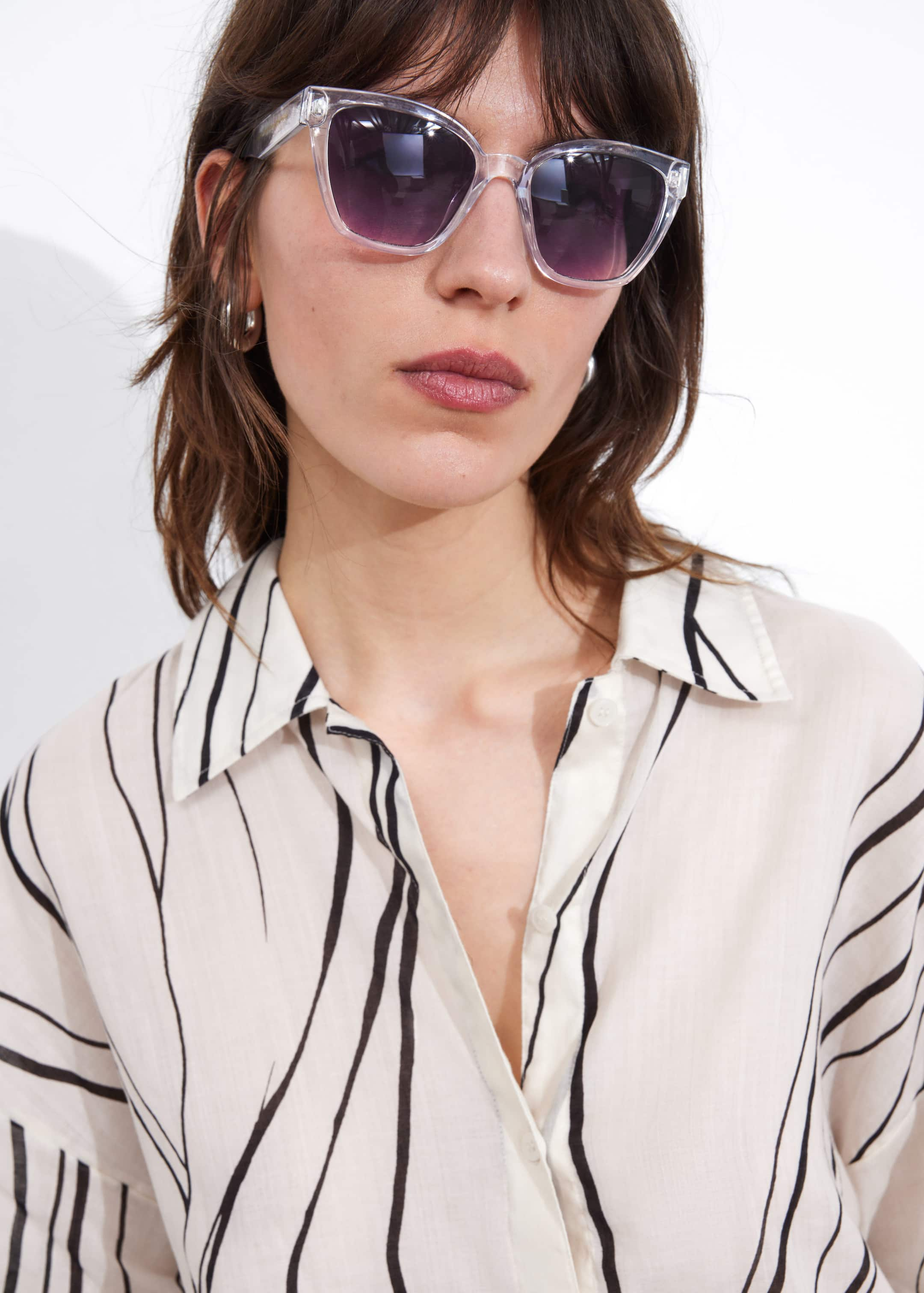 Lunettes de soleil Cat Eye - Couleur crème - Lookbook