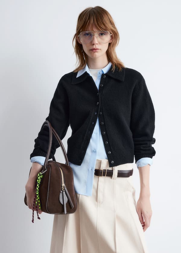 Knitted Collar Cardigan