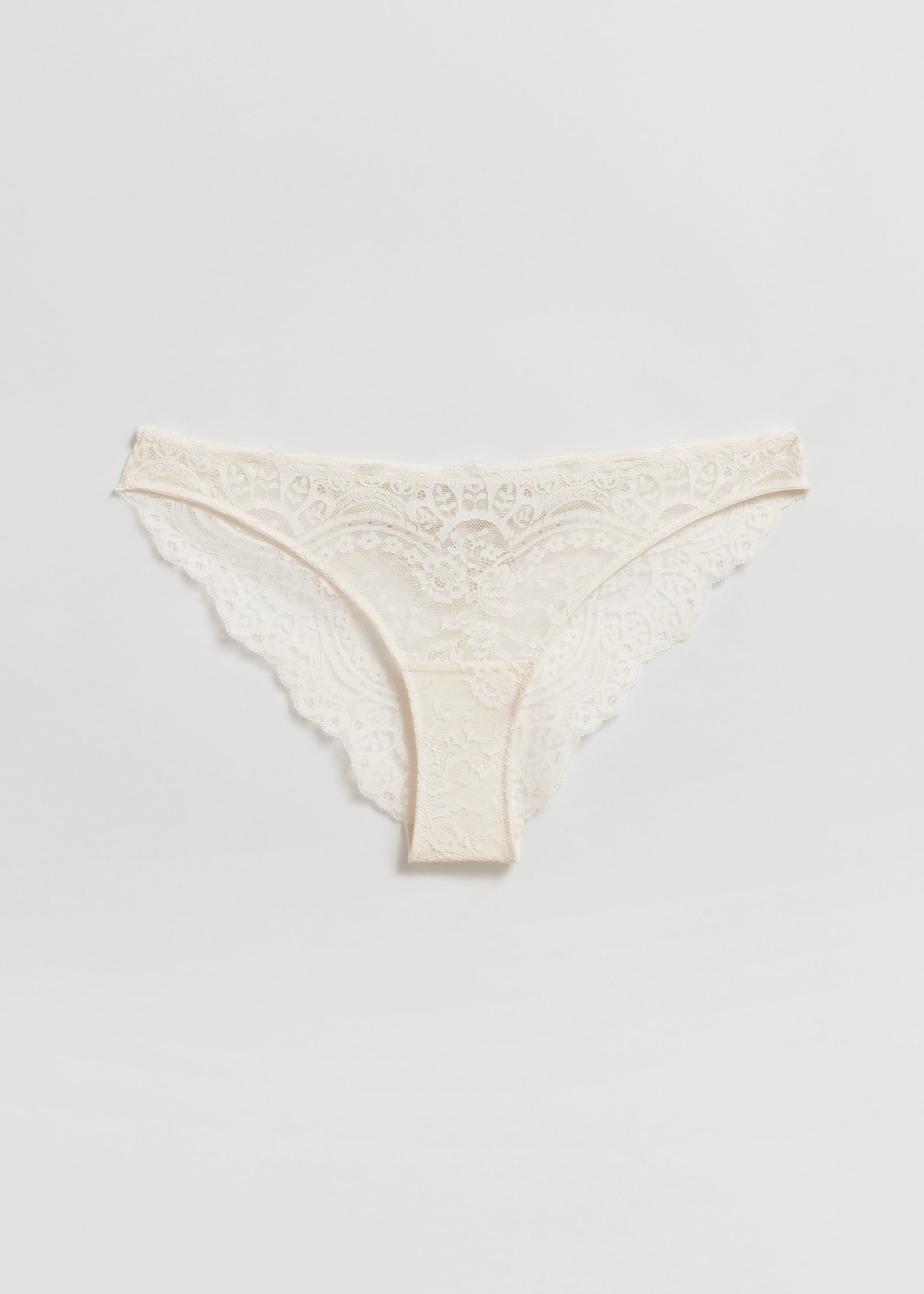 Satin Lace Briefs - Cream - Still Life