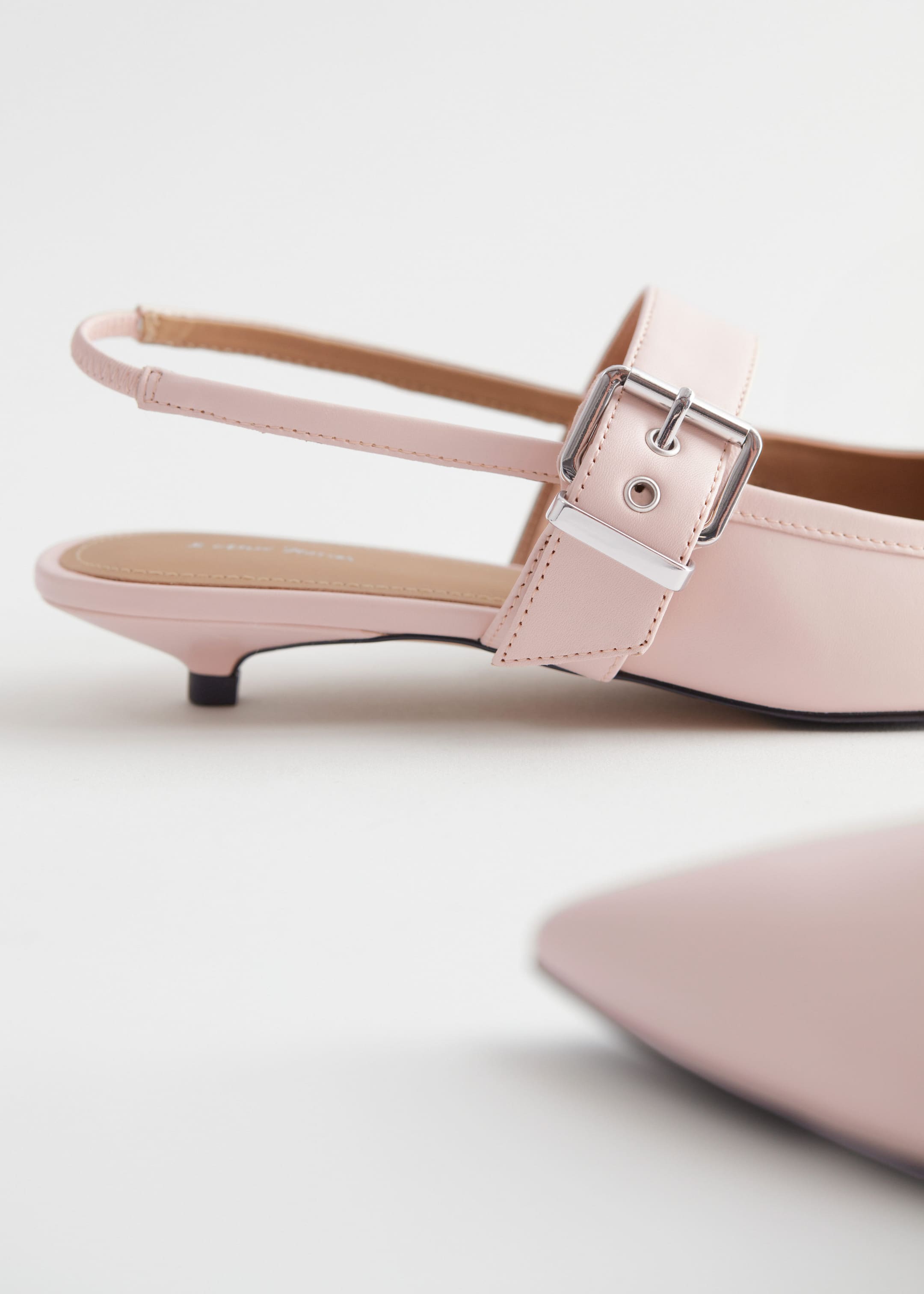 Slingback Leather Ballerinas - Light Apricot - Still Life