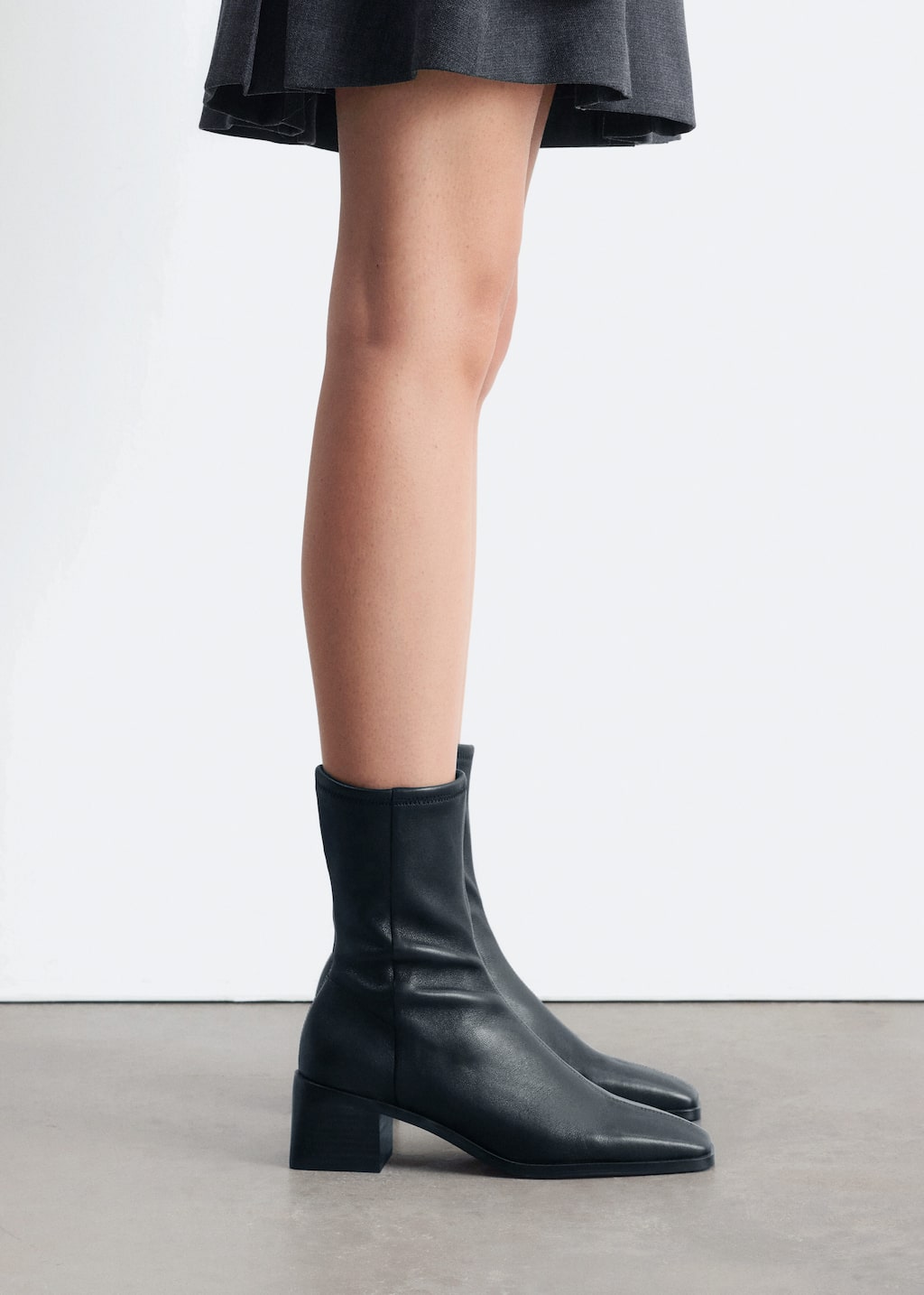 Leather Sock Boots - Black - Ankleboots - & Other Stories
