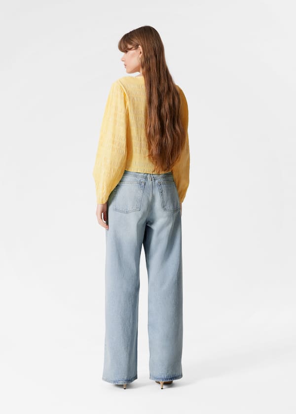 Smocked Boat-Neck Top
