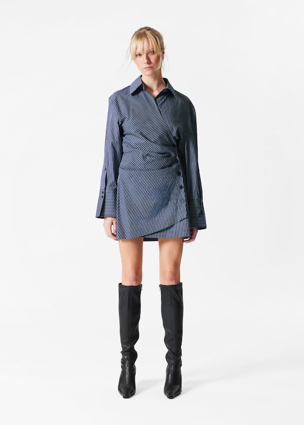 Wrap Shirt Mini Dress
