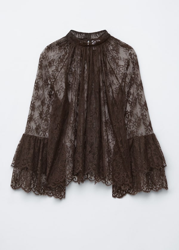 Flounced Lace Blouse