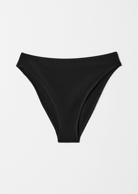 Textured High-Waist Bikini Briefs