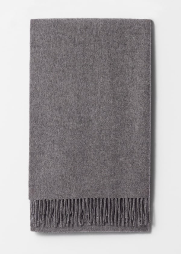 Fringed Wool Blanket Scarf