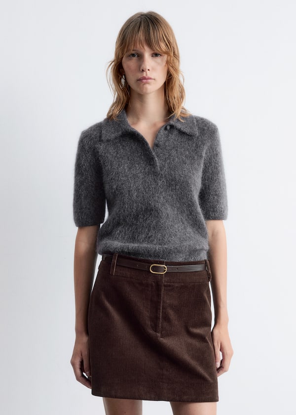 Brushed Knit Polo T-Shirt