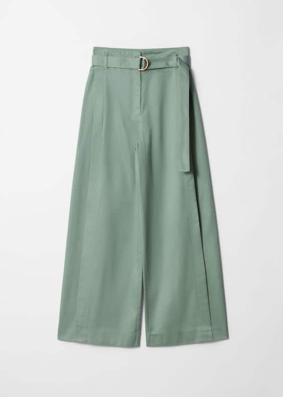 Belted Wide-Leg Trousers