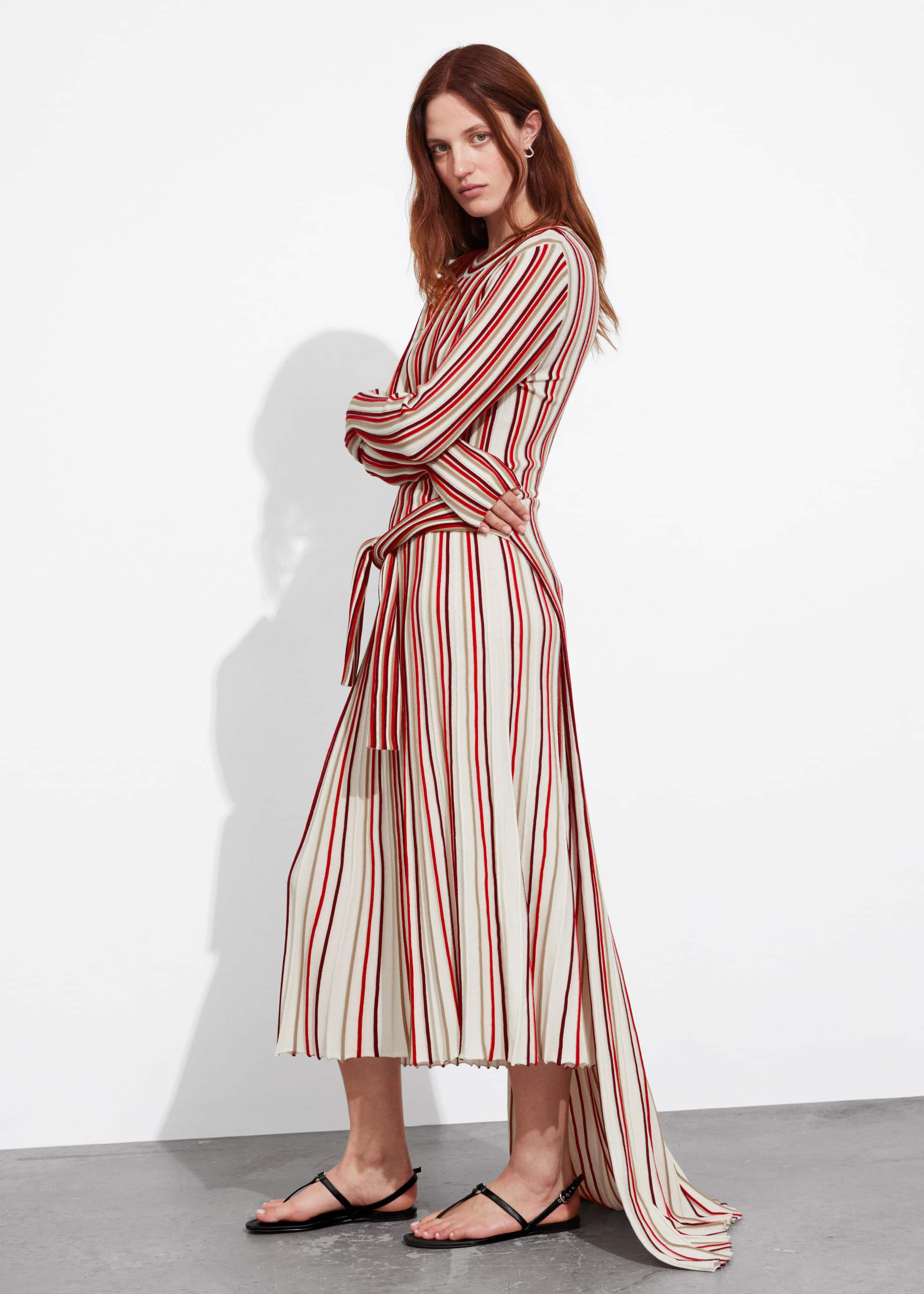 Image of Striped Midi Dress