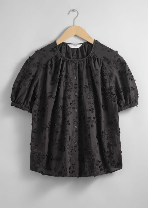 Oversized Puff-Sleeve Blouse