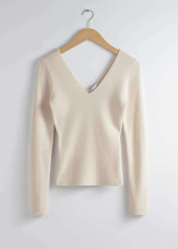 Fitted Rib-Knit Top