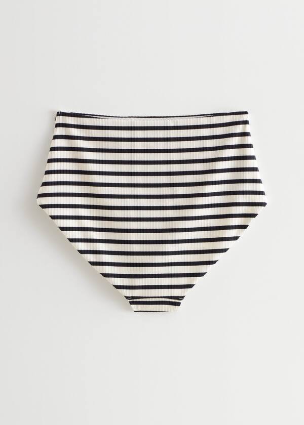 Striped High Waist Bikini Briefs