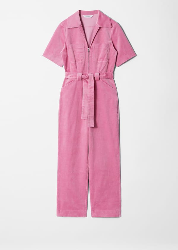 Belted Corduroy Jumpsuit