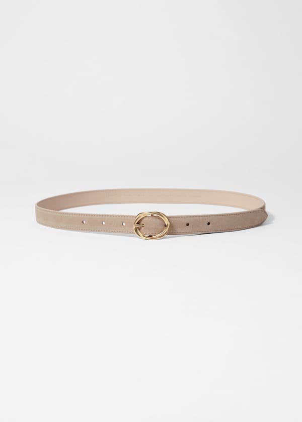 Knot-Buckle Leather Belt