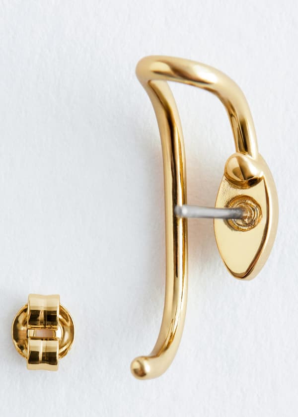 Ear-Cuff-Detail Stud Earrings