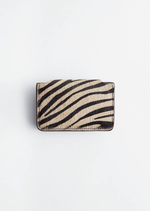 Animal-Print Leather Card Holder