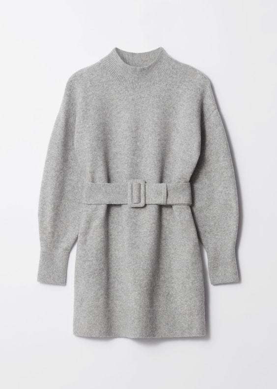 Belted Mini Knit Dress