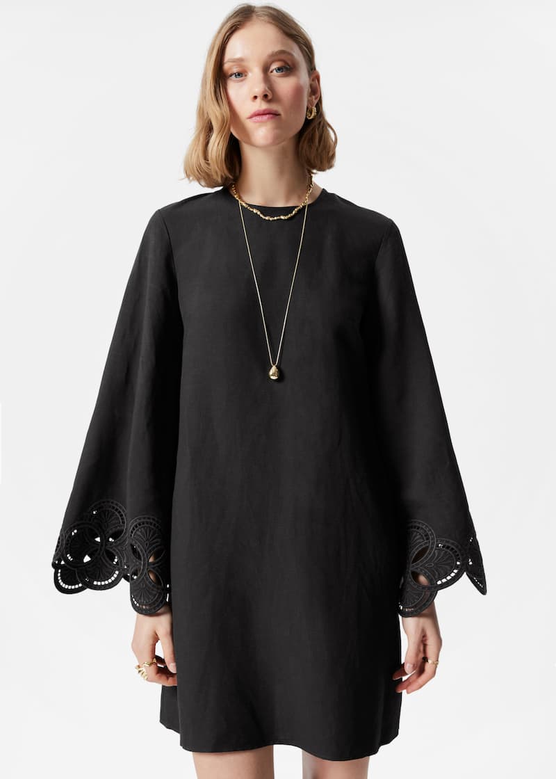 Wide-Sleeve Mini Dress