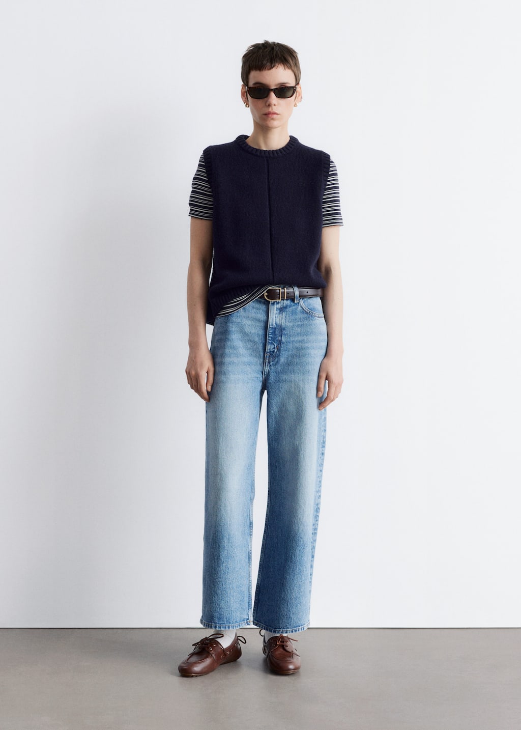 Knitted Sweater Vest - Navy Blue - Sweaters - & Other Stories