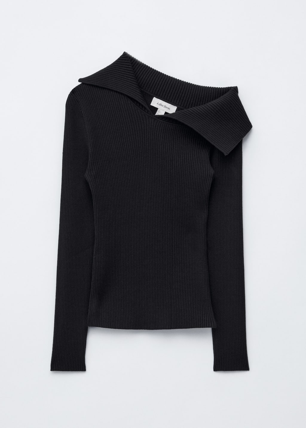 トップス meer. SHOULDER RIBBON RIB KNIT TOP(BLK) meer. SHOULDER RIBBON RIB KNIT TOP (BLK)