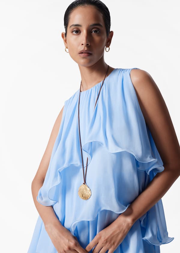 Sleeveless Frill Mini Dress