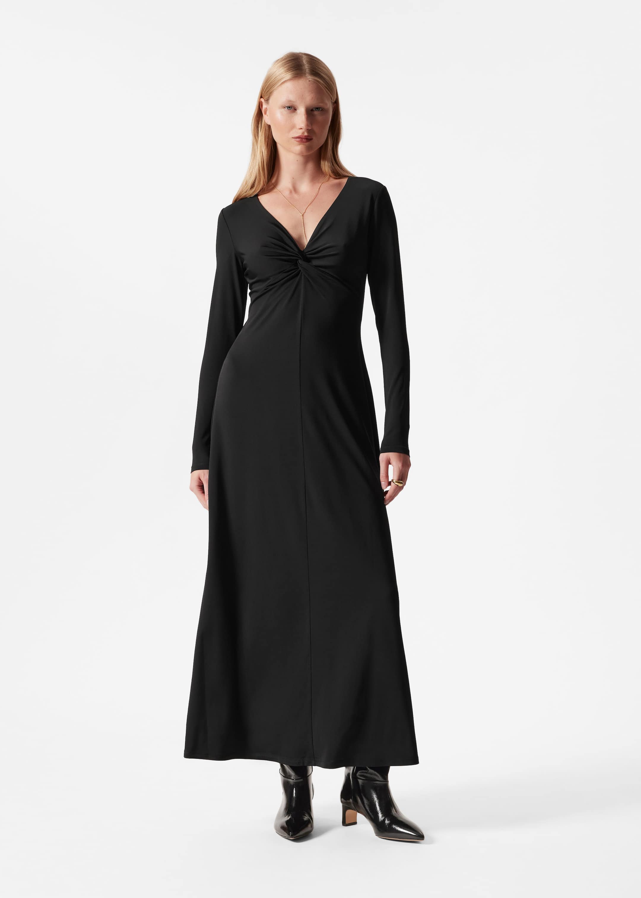 Image of Twisted V-Neck Maxi Dress