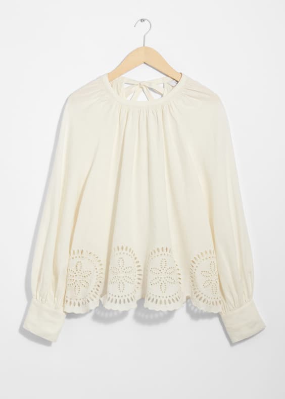Open-Back Linen Blouse