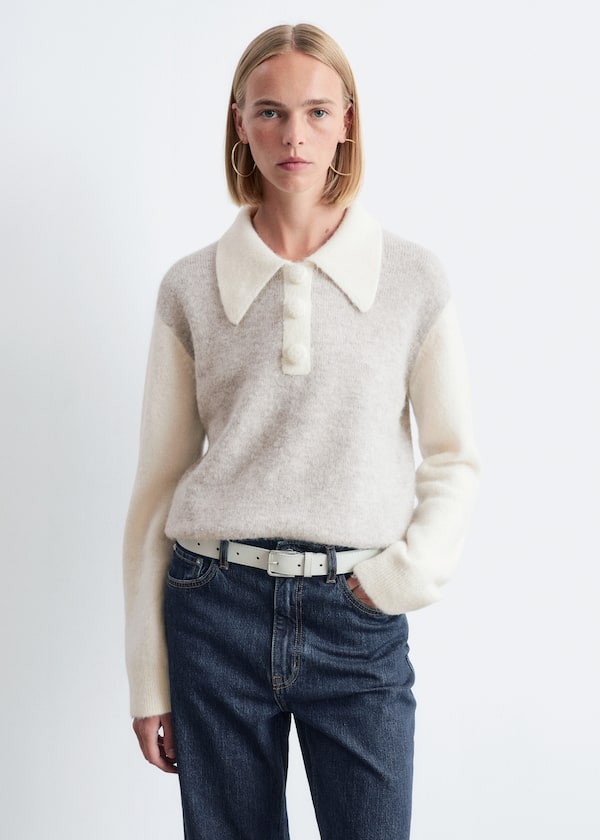 Alpaca-Blend Collared Jumper