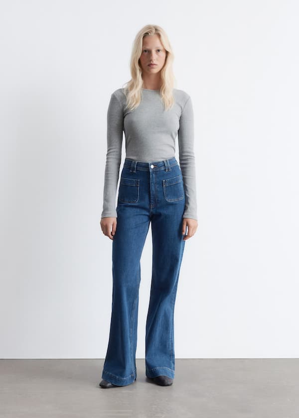 High-Waist Flared Jeans