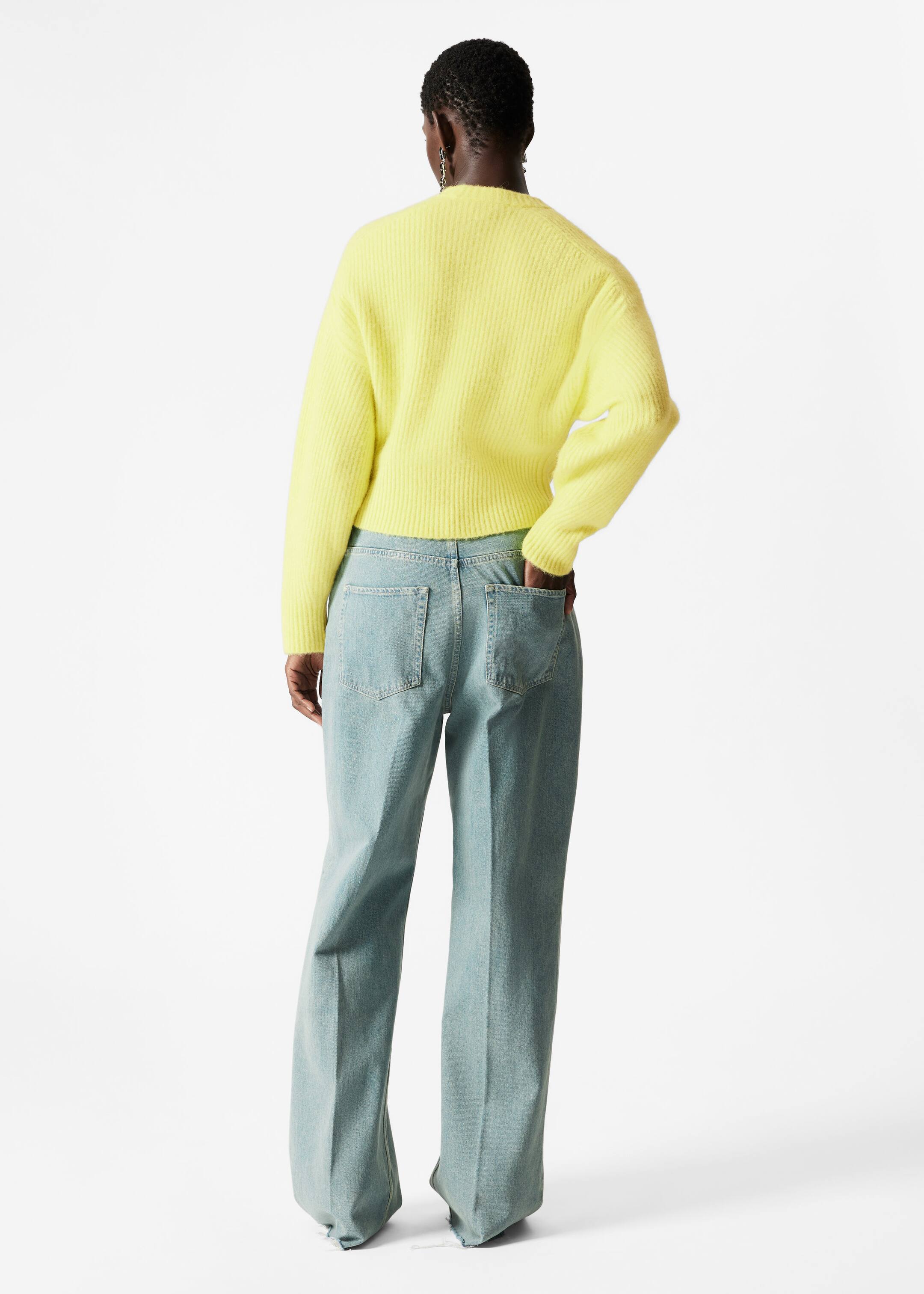 Ribbed-Knit Mock-Neck Jumper - Yellow - Lookbook