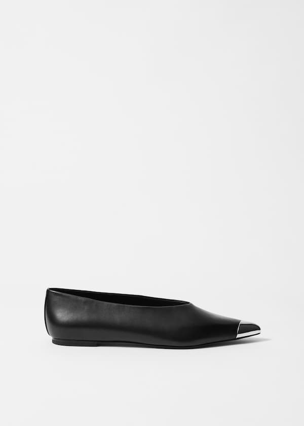 Silver-Cap Ballerina Flats