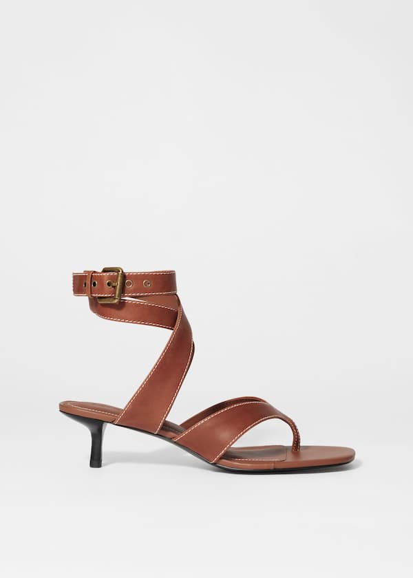 Kitten Heel Toe-Thong Sandals