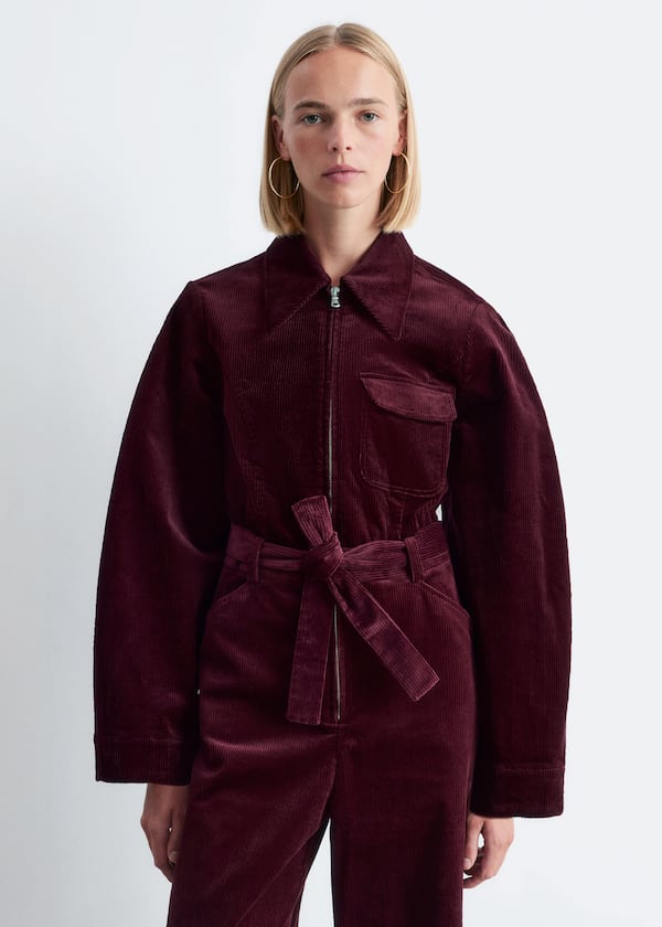 Belted Corduroy Jumpsuit