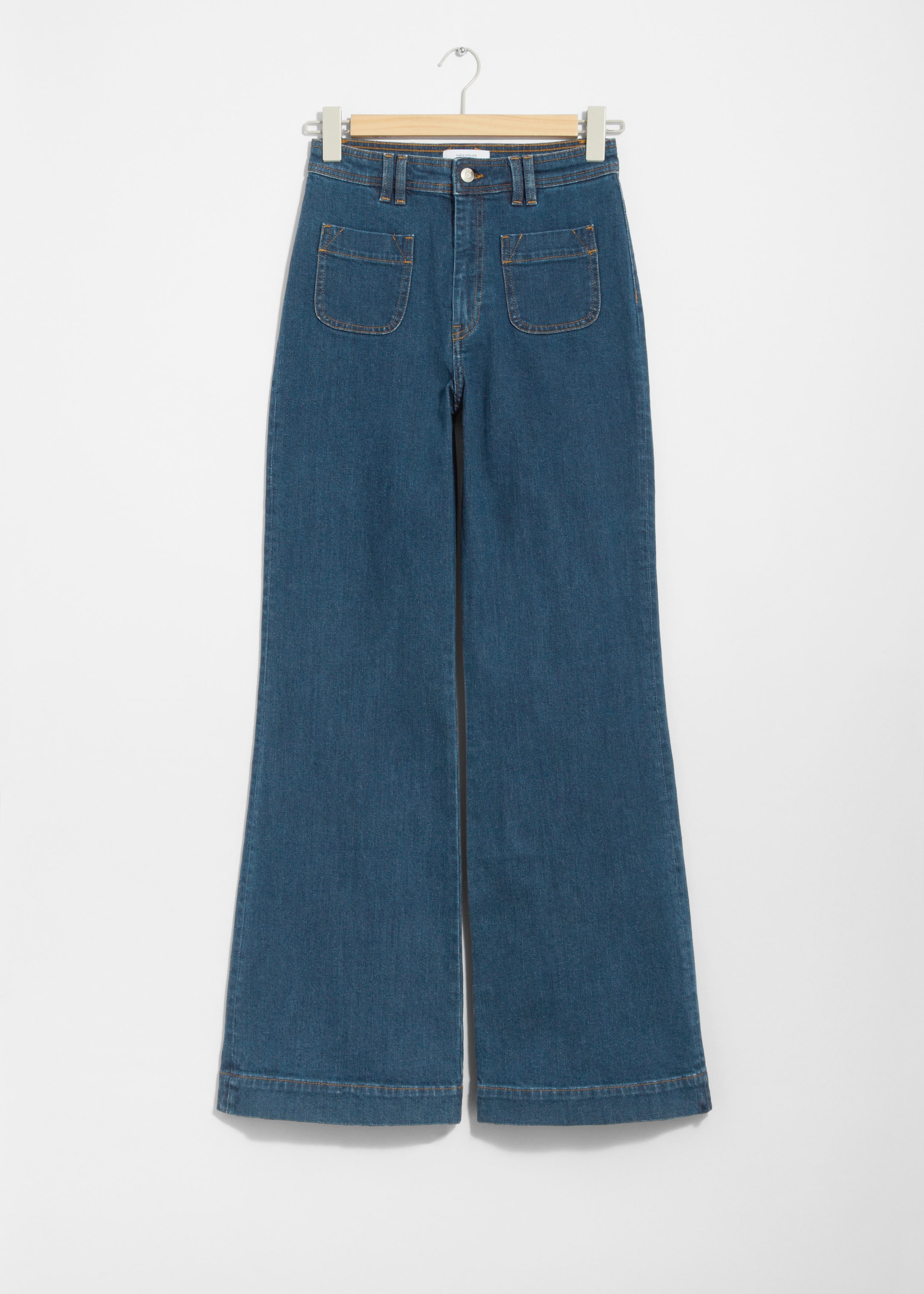 Patch-Pocket Bootcut Jeans - New Blue - Still Life