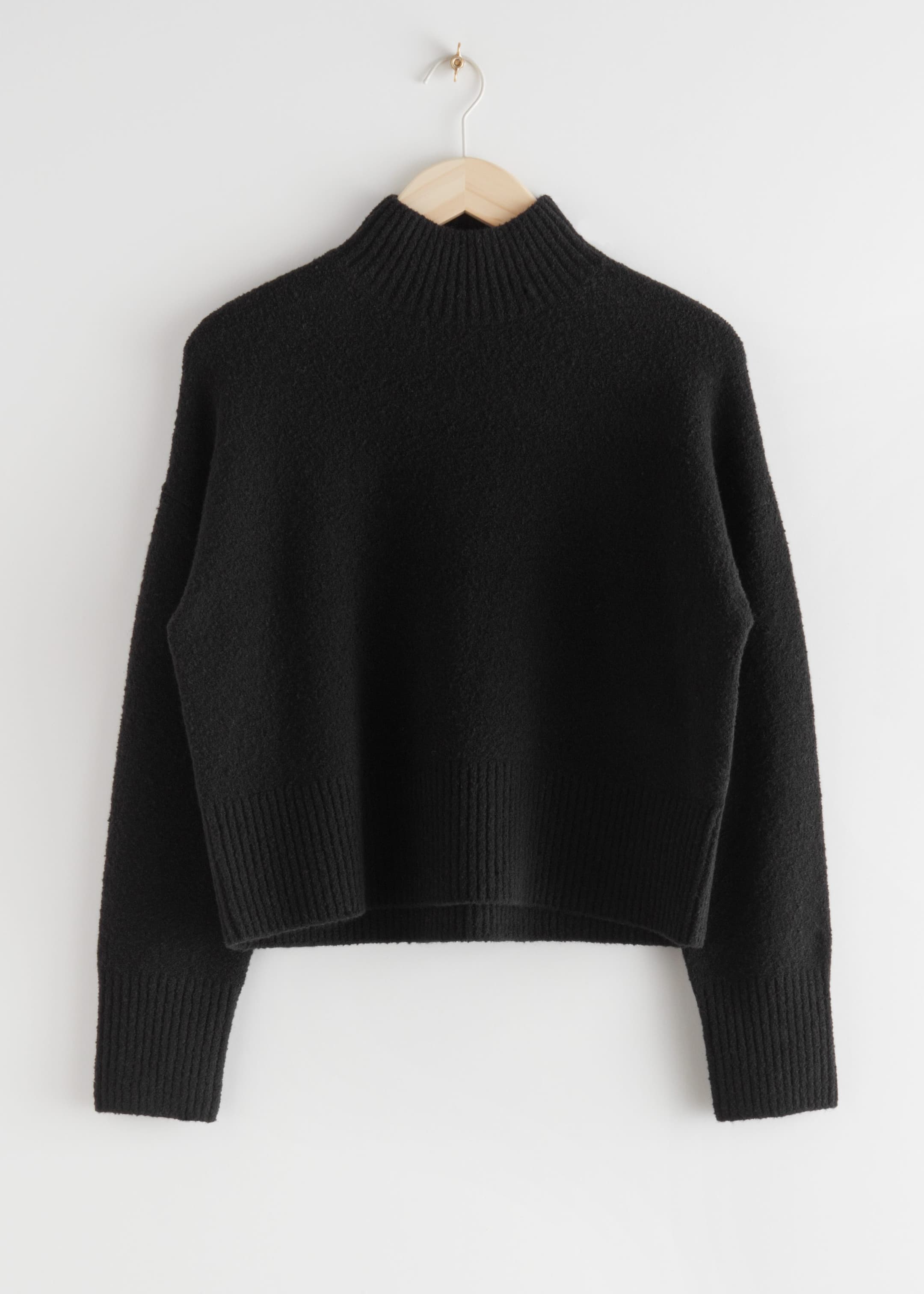 Cropped Mock Neck Sweater