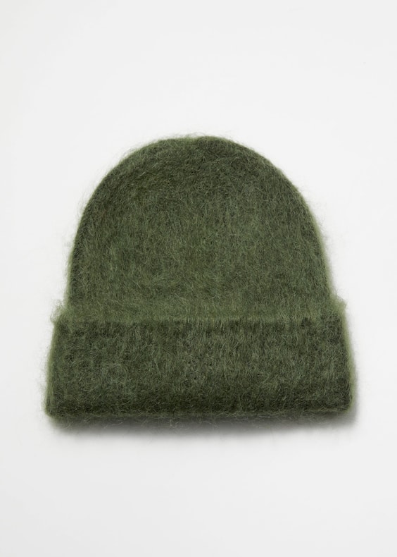 Brushed Mohair-Blend Beanie