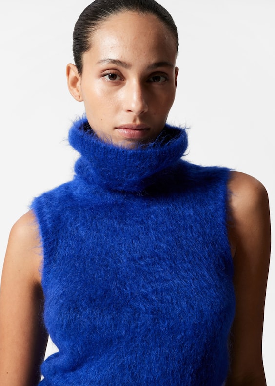 Brushed Mohair-Blend Tank Top