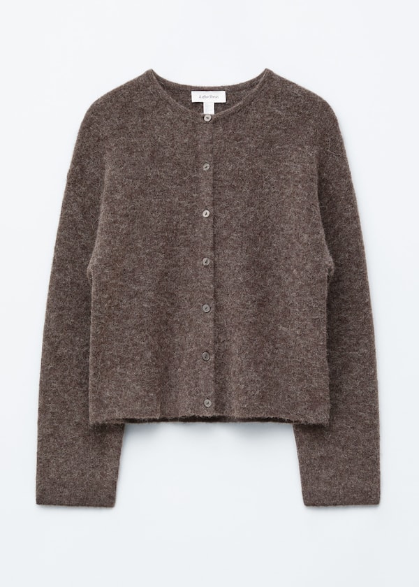 Alpaca-Blend Knitted Cardigan